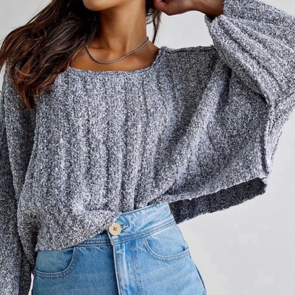 Free People Sweaters - NWT Free People Good Day Pullover Sweater - Gray